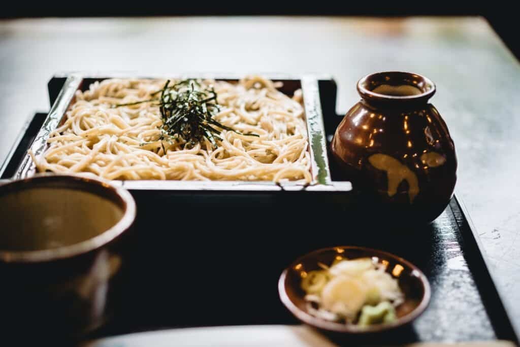 Tipos de fideos japoneses soba bambú